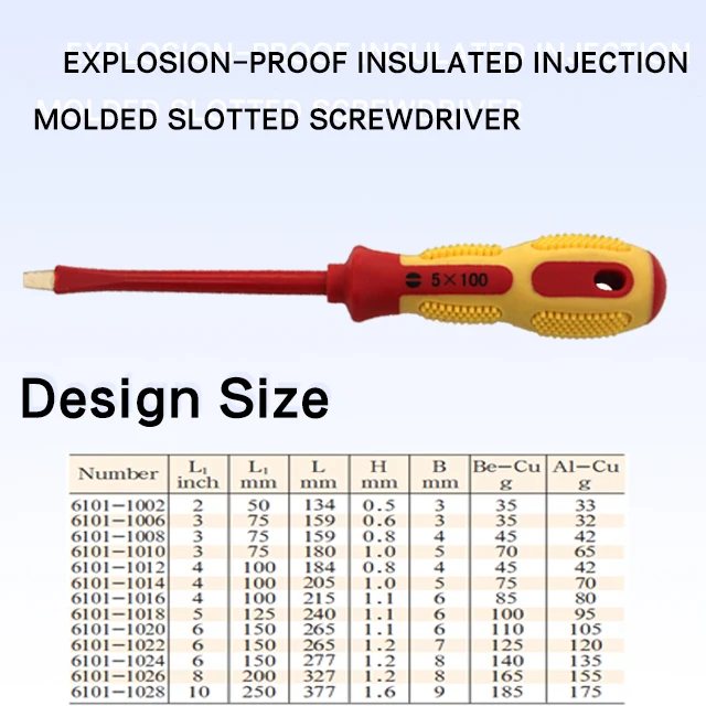 X-SPARK  Injection Slotted Screwdriver hand tools non sparking tools