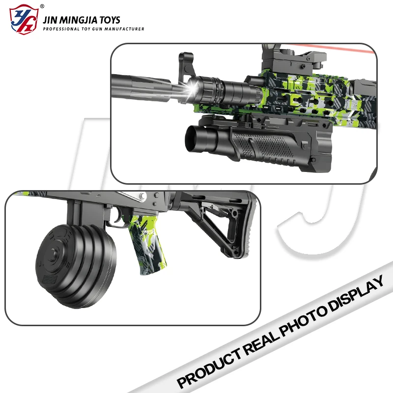 Hot Selling AK-74M Gel Ball Toy Guns for boys and adults Splatter Ball Blaster with Infrared Sight and Large Drum Magazine