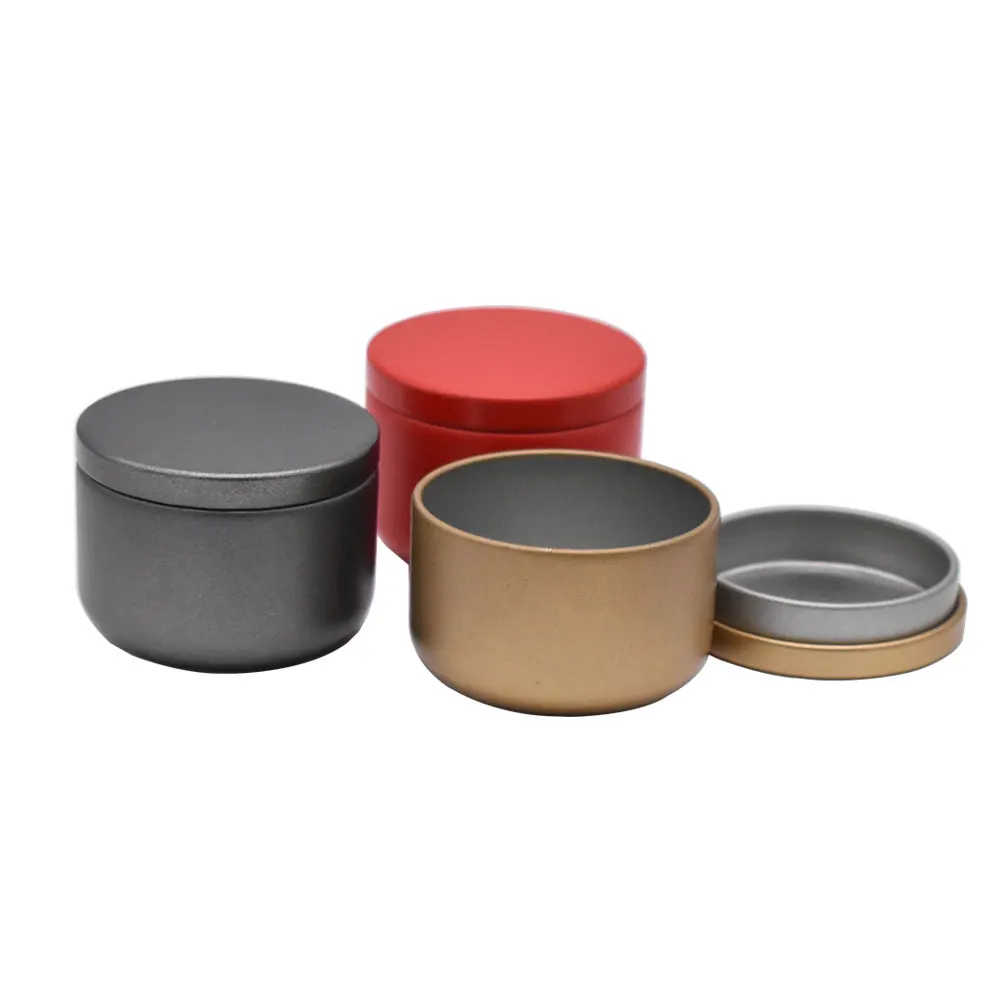 Small Red Gray Gold Food Grade Airtight Round Flower Tea Metal Packaging Tin Can Box
