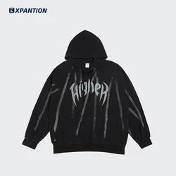 EXP high quality drop shoulder long sleeve streetwear hiphop bulk black gym men pullover tye dye hoodies