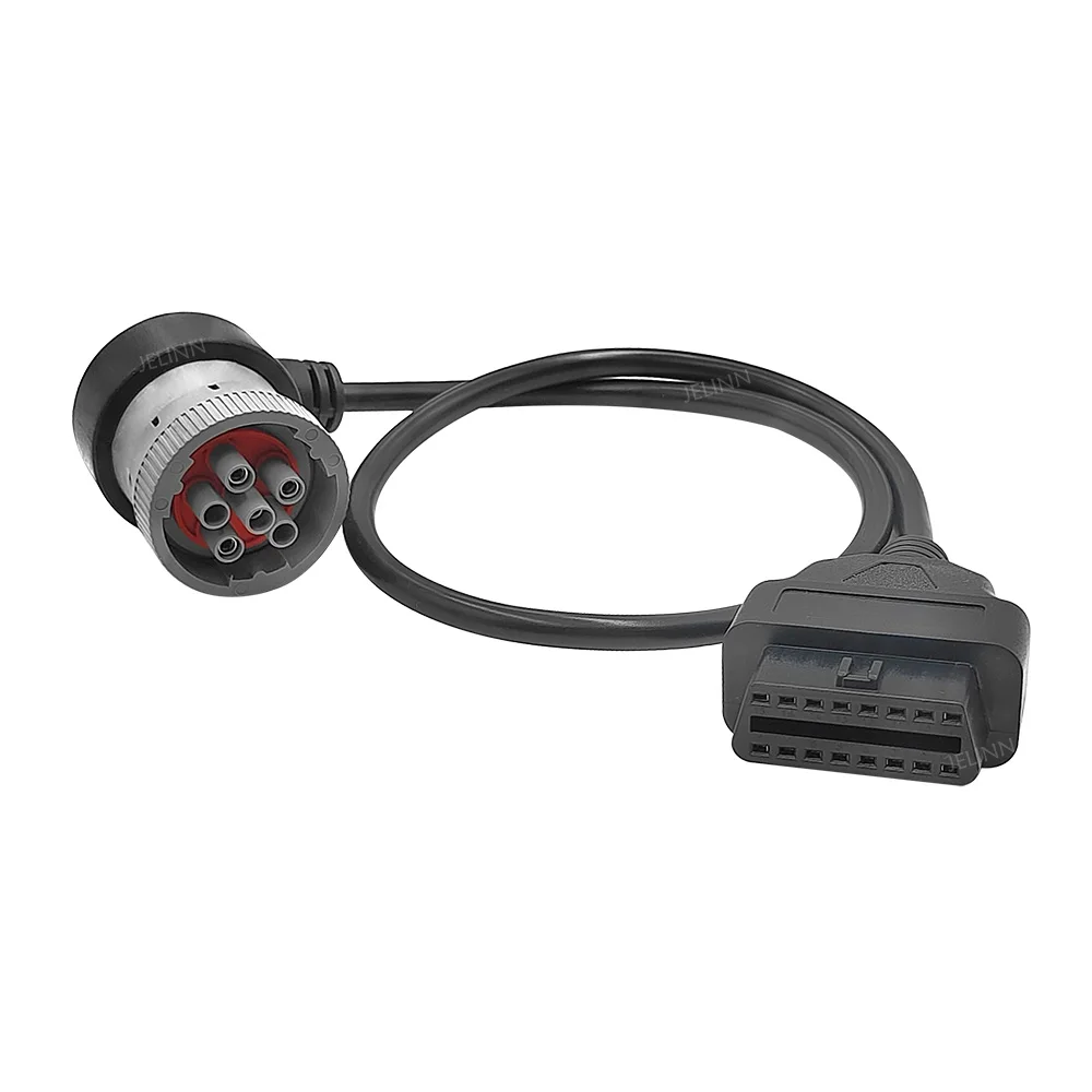 Right Angle J1708 6 Pin Connector to OBD 2 Connector Cable for Diagnosing Devices or Trackers
