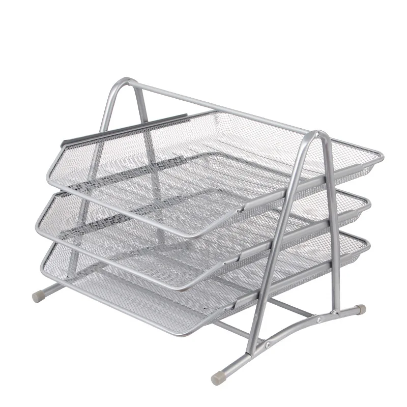 Desk Organizer Mesh Paper Tray 3 Tier Office File Organizer with Sliding Drawer Storage Rack for Desk Accessories