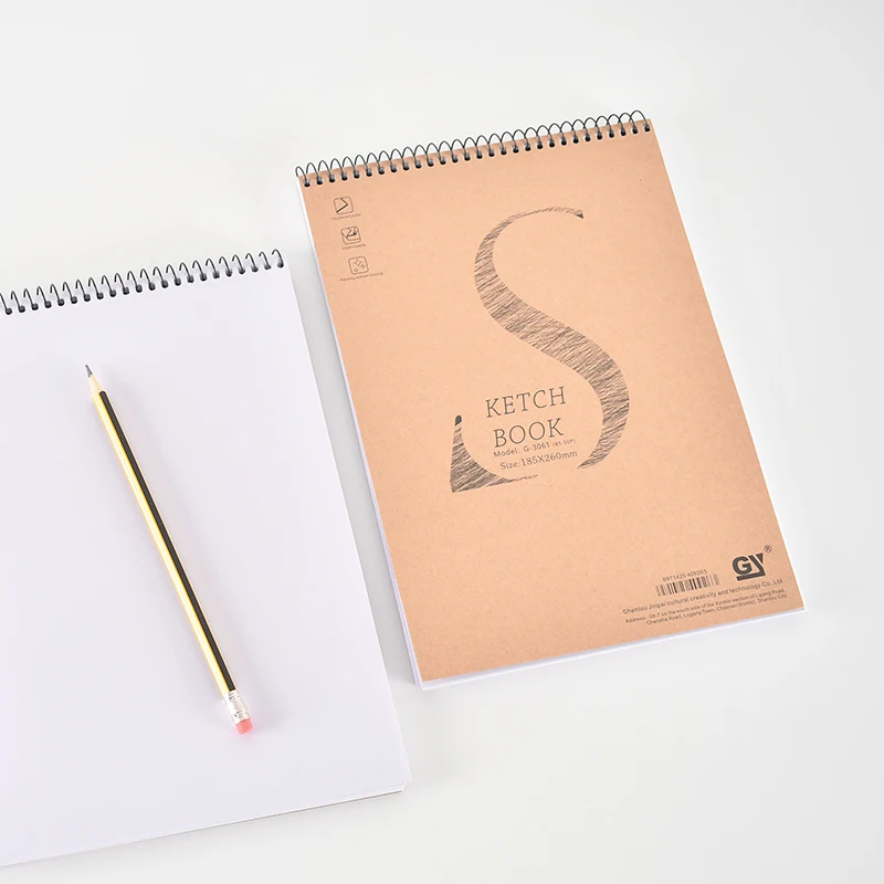B5 Sketchbook for Art Students Special Coiled Blank Watercolor Lead Hand Drawing Spiral Binding Printed Logo for Pencil Painting