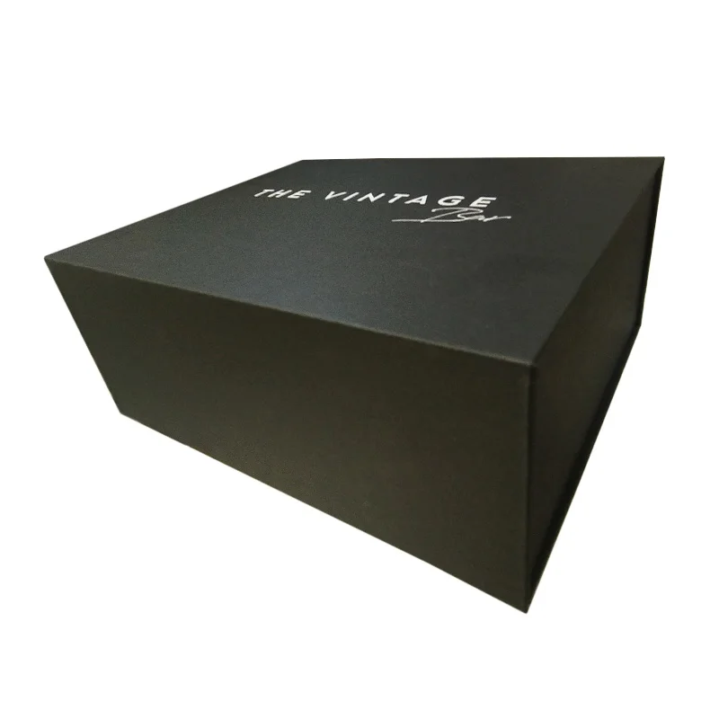Eco friendly Logo designer Cardboard Packaging Magnetic Closure custom Black shoe Foldable magnetic Paper Gift Box with logo