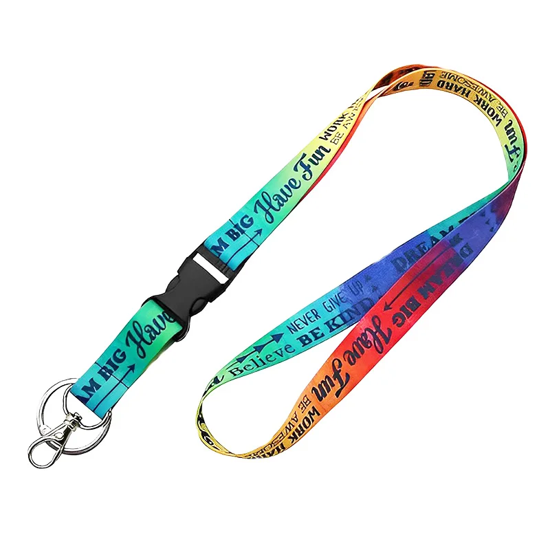 Wholesale Cheap Factory Direct Supply Flat Rope Cord Tube Swivel Hook Tubular Dye Sublimated  Neck Lanyard For Id Badge Holder