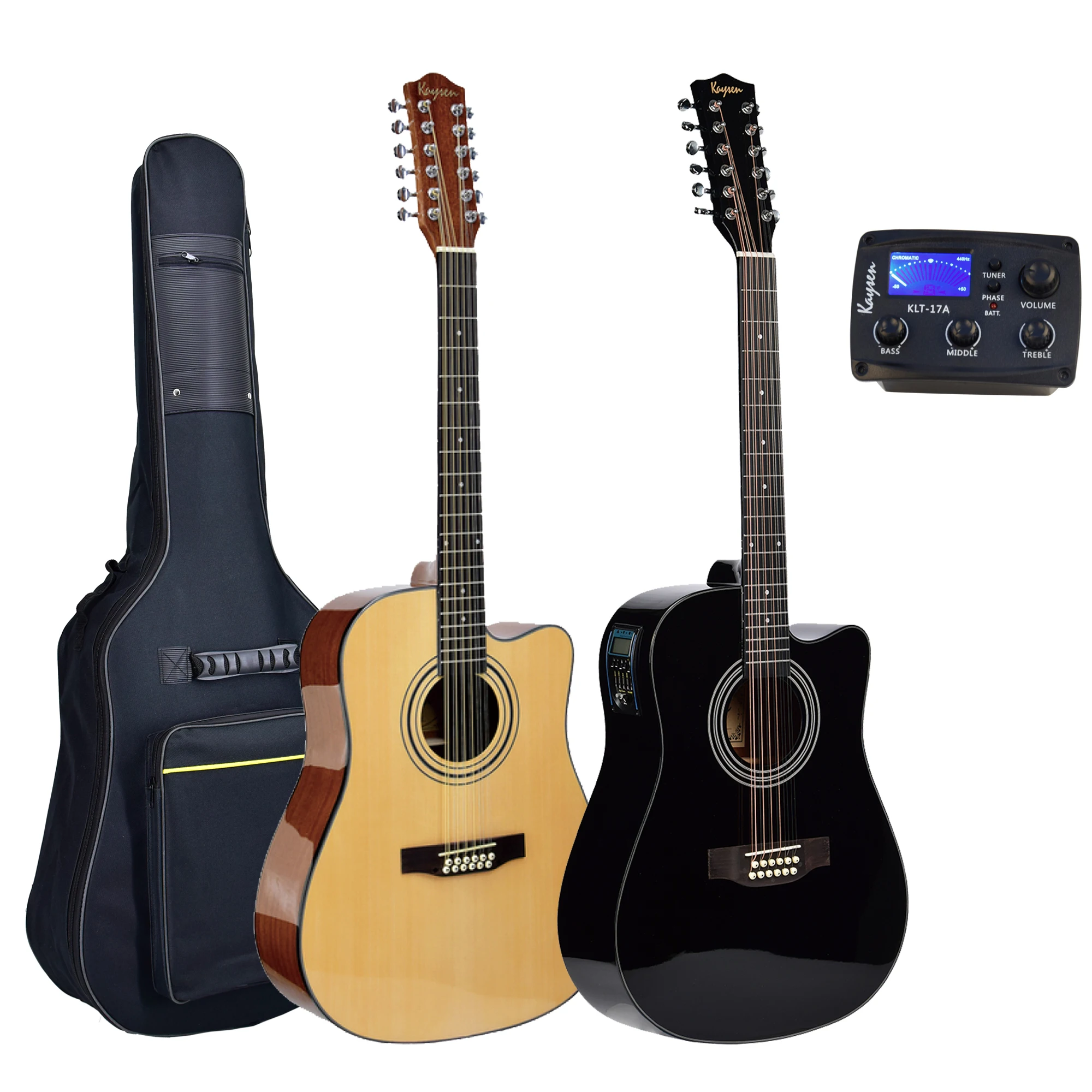 kaysen guitar musical instrument  factory customized logo semi acoustic electric 12 strings guitar