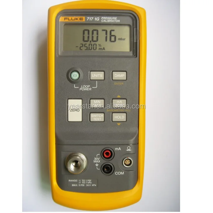 Lightweight Portable  dust and splash resistant EMI tolerant Fluke 717 Pressure Calibrator with Long lasting battery life