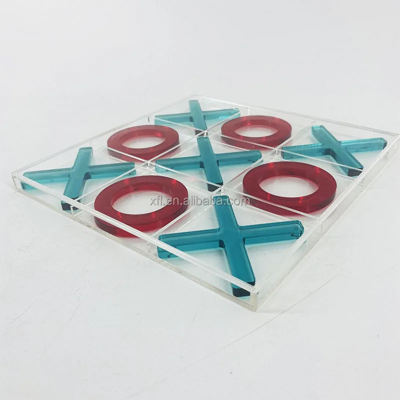 Factory wholesales tic tac  toe game set customize acrylic X and O game set Eco-friendly acrylic game set
