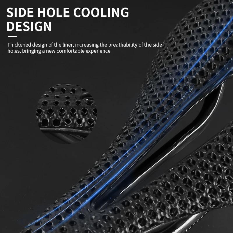 Breathable Waterproof 3D Printed Full Carbon Fiber Bike Saddle for City MTB Bicycle