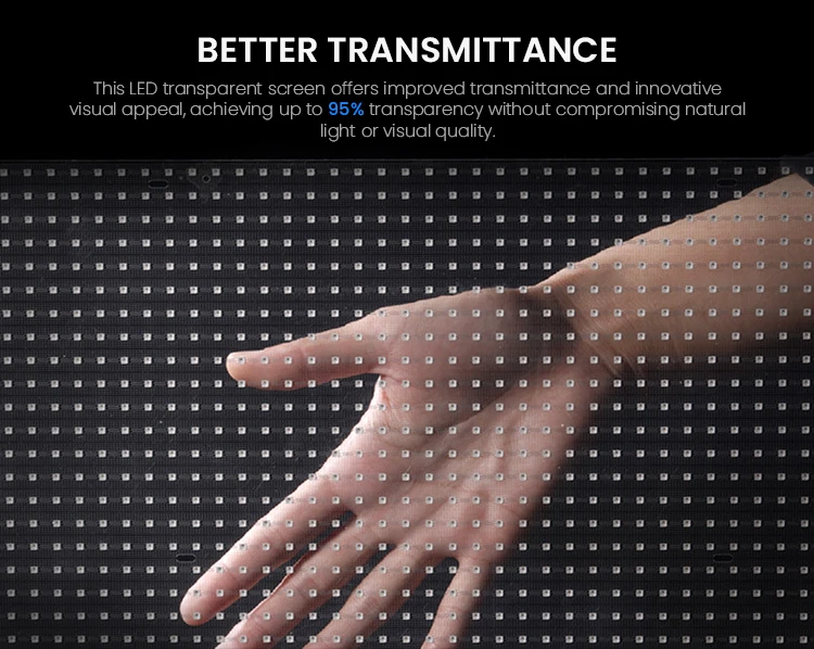 led flexible resolution transparent digital screen panel led film for glass outdoor