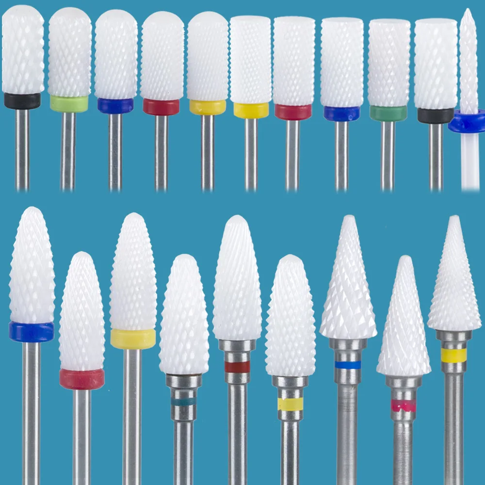 Hot Sales 20 Types Nail Drill Bit Case Nail Art Manicure Tools Electric Ceramic Drill Nail Bit Diy For Beauty Pedicure Accessory