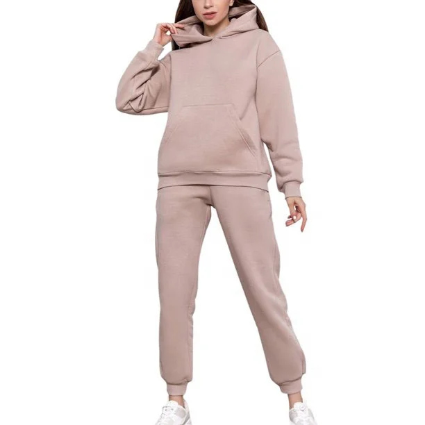 Tracksuit Set for Women Hooded Sports Jogger Trousers Long Sleeve  Pullover Activewear Outfits Set Sweatsuit Jogging Suit