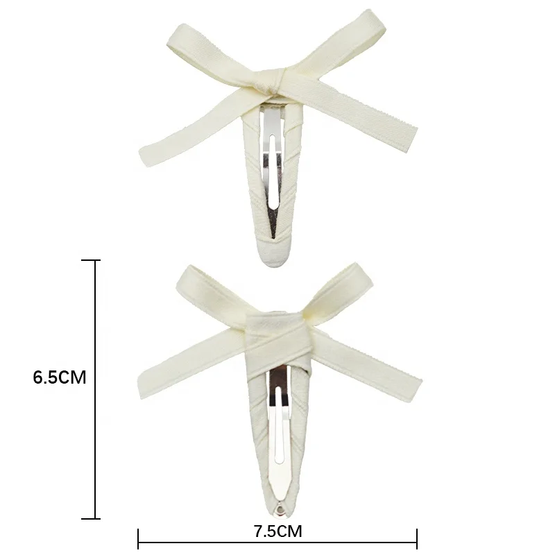 Gordon Ribbons Factory wholesale christmas hair tie bow mini solid cute satin hair clip for little baby hair accessories