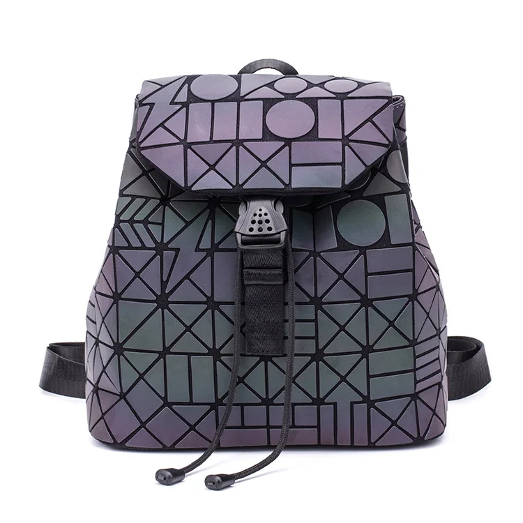 Wholesale luminous backpacks geometric custom unisex  women  backpack