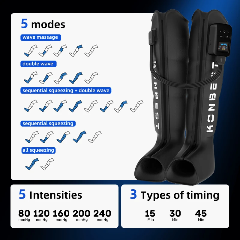 Customized Logo physical rapid recovery boots for pain and circulation relaxing foot calf