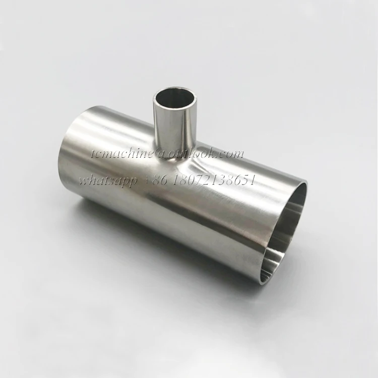pipe connector 25*19mm stainless steel ss304 Food grade butt weld  straight port reduced equal tee