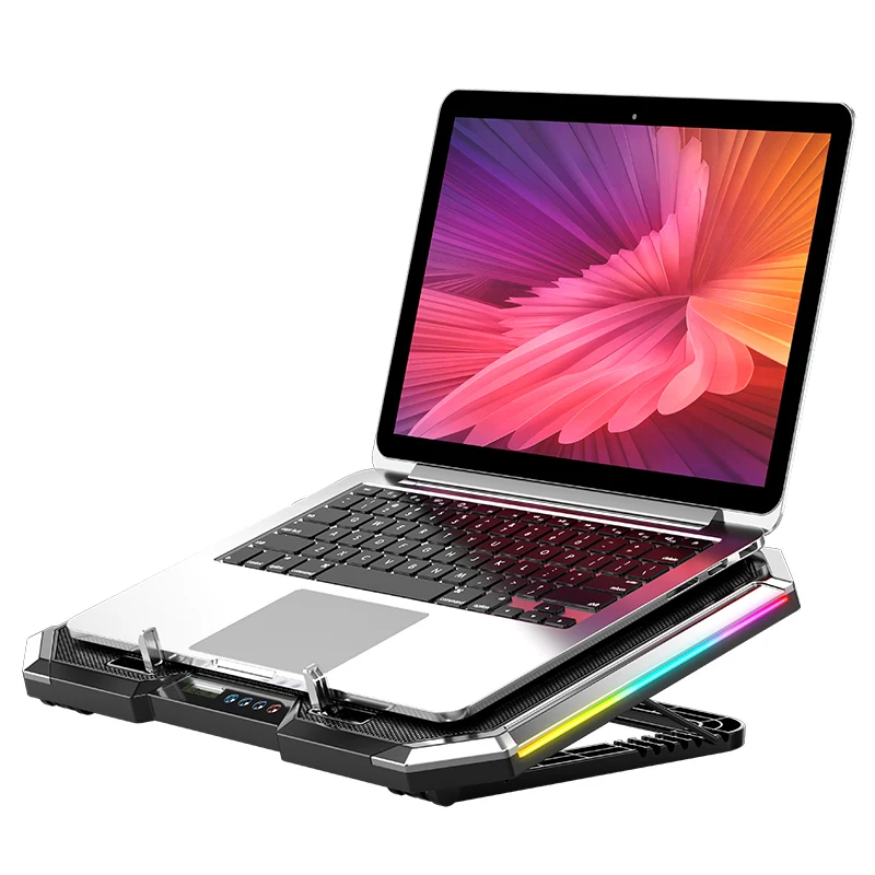 Manufacture high speed laptop notebook cooler gaming radiator cooler para laptop with cool led lighting