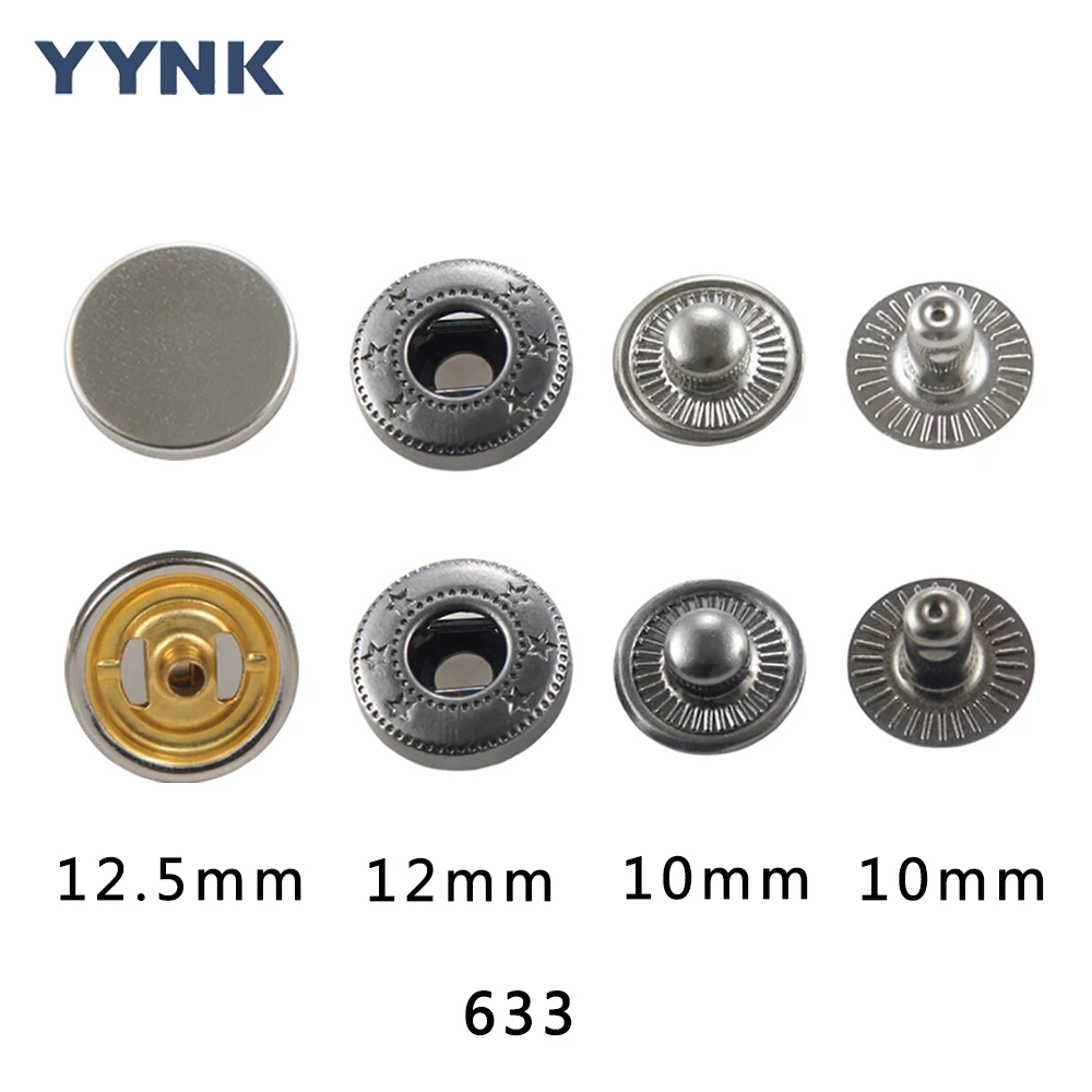 20 Years Metal Snap Button Factory 15MM Custom Brass Spring 4 Parts Snap Fastener for Garment Accessories
