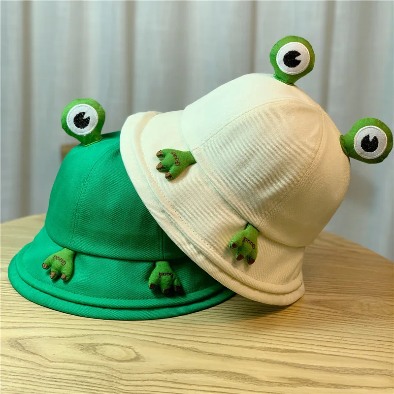 New cartoon frog hat Korean version fashion student fisherman hat sunscreen sunshade unisex youth fisherman hat