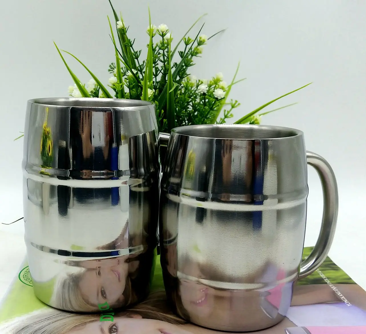 500ml Beer Double Wall Stainless Steel Beer Cup, Coffee Cup Stainless Steel Mug, Beer Mugs