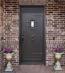 KDSBUILDING Customizable Wrought Iron Doors with Glass Inserts