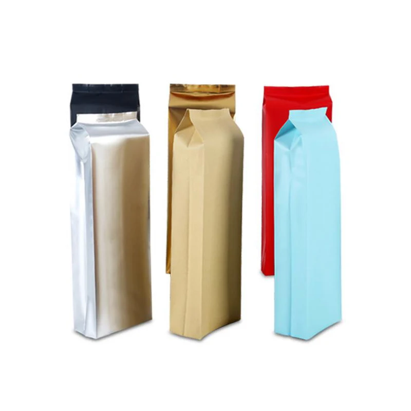 
Aluminium side gusset food grade coffee bean packaging bag flat bottom gusset coffee bag 