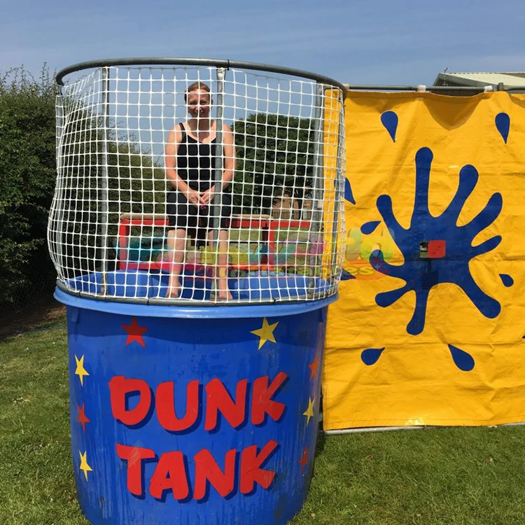Popular backyard dunking machine inflatable dunk tank interactive kids adults jeux gonflables