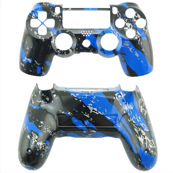 Hydro Dipped Blue Splatter Controller Shell for PS4 Dualshock 4 Gamepad Housing Button Marble Painted