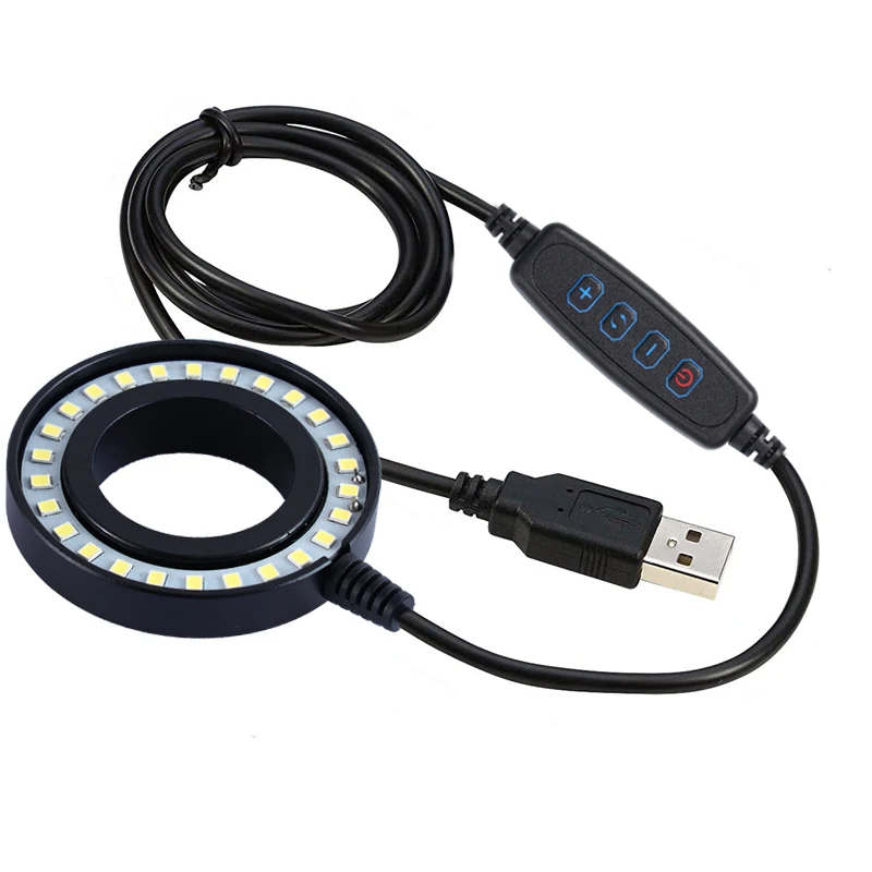 LED Adjustable Ring Light for STEREO ZOOM Microscope Shadowless Lamp USB Plug