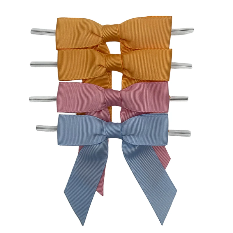 Wholesale Custom Pre-Made Grosgrain Ribbon Gift Bow for Cookie Candy Chocolate Wrapping Decoration