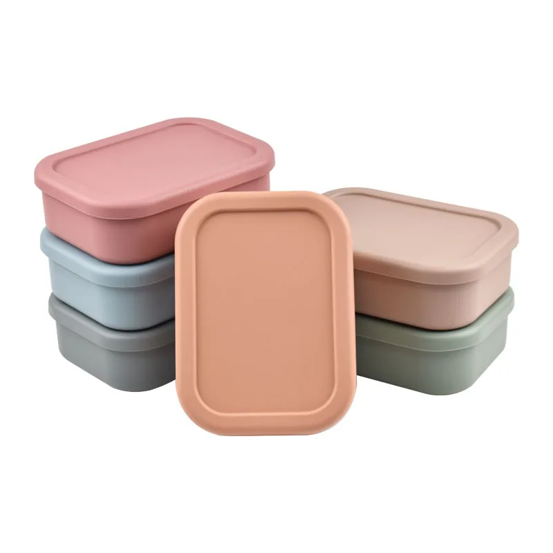 Portable Silicone Bento Box Freshness Preservation And Non Compartmentalized Lunch Box