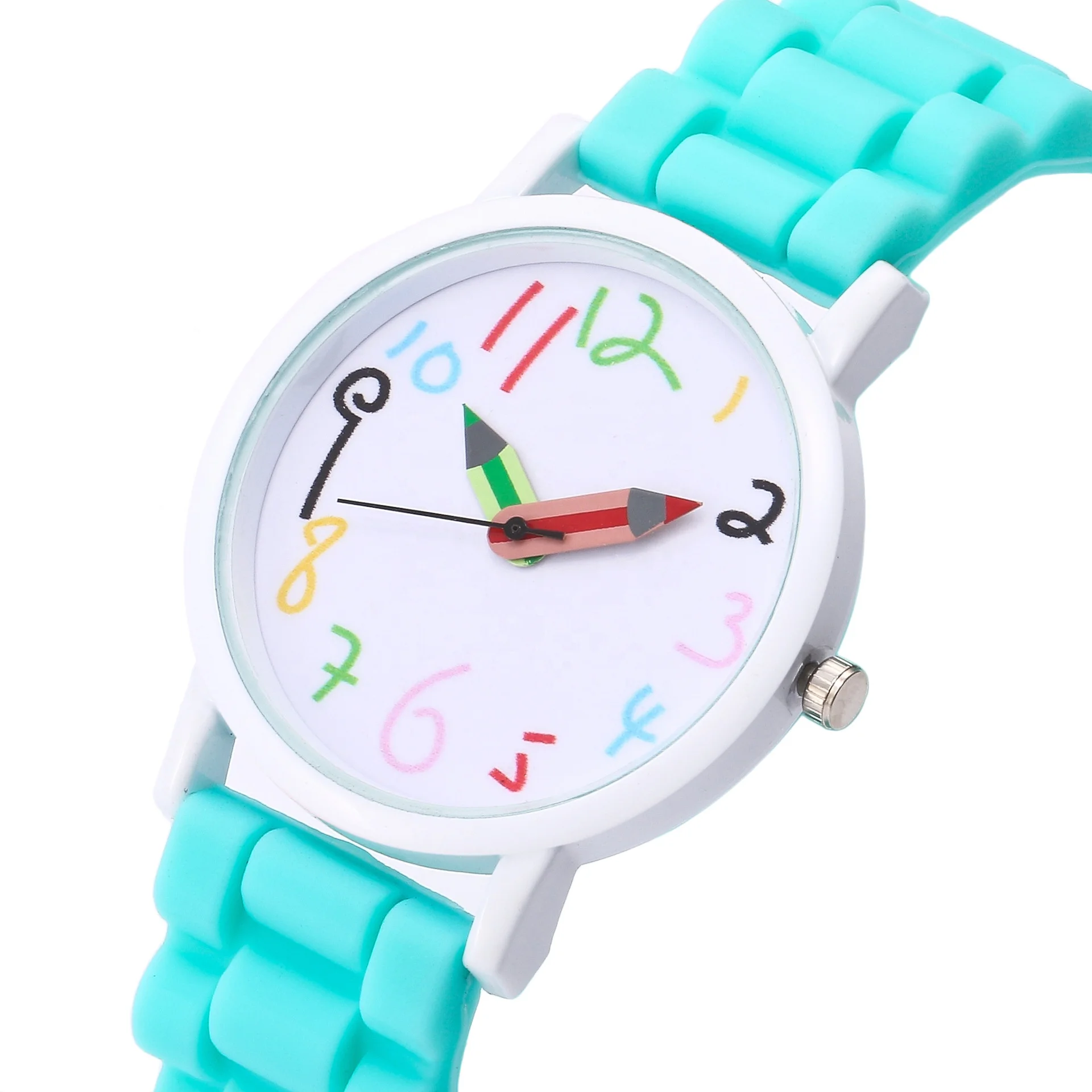 Студенческие Кварцевые часы с силиконовым ремешком, индивидуальный дизайн, картонный узор, детские часы, красочные наручные часы для детей