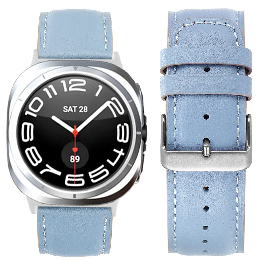 47mm High Quality Genuine Leather Strap For Samsung Galaxy Watch 7 Ultra Leather Smart Watch Band