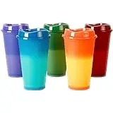 16 oz Reusable Plastic Tumblers with Lids Bulk Hot Drink Travel Coffee Mugs for Home or Travel Use for Hot Beverages