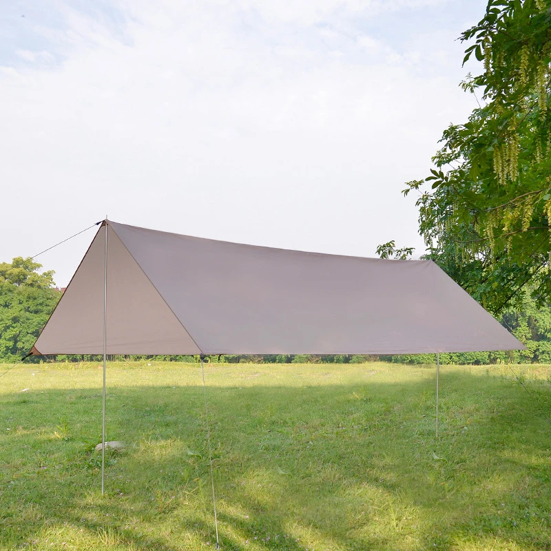 Top Quality Strong Steel Pole Custom Logo Accepted Tarp Tent Ultralight Waterproof Rain Fly Tarp Tent