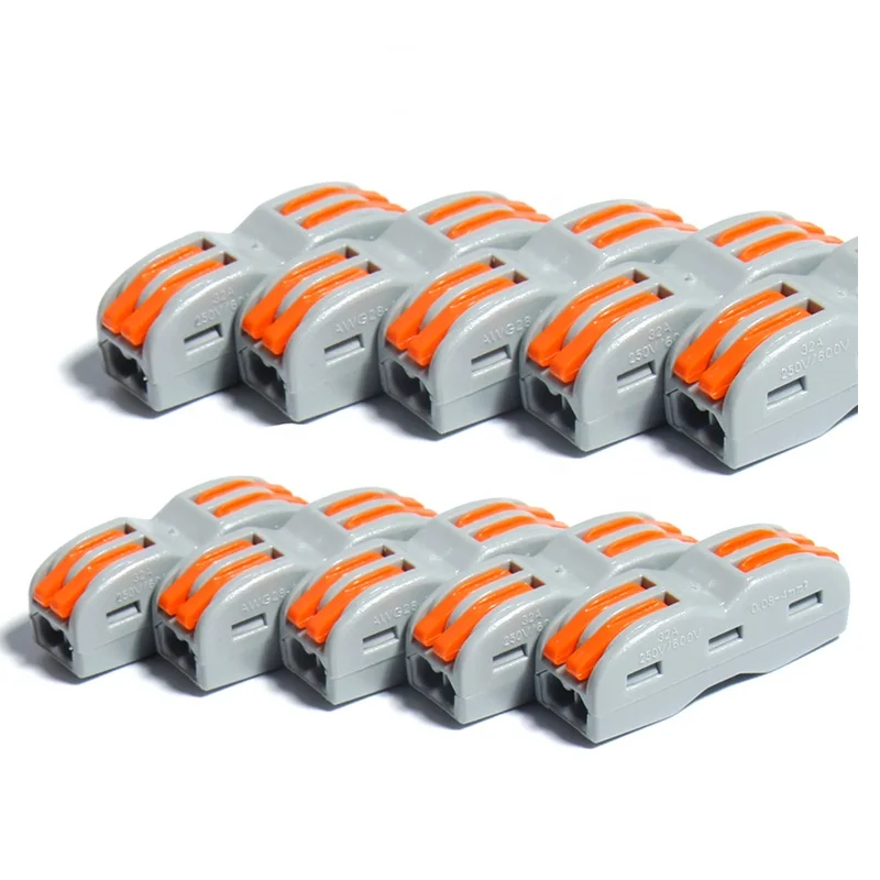 2-in/2-out hard and soft wire universal 32A quick wire connectors for luminaire wiring quick terminals