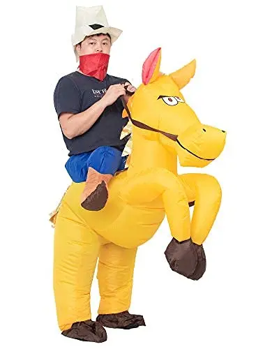 Wholesale 210T Free Size Walking Riding donkey Inflatable Costume suit