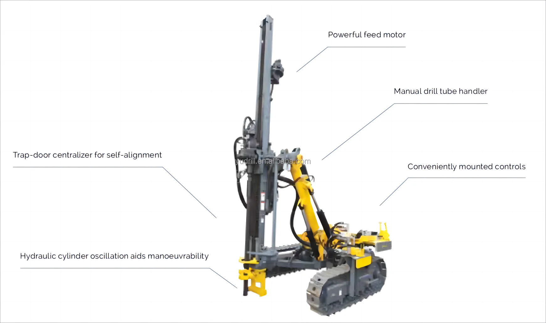 AirROC T35 D50 Tophammer / Down-The-Hole Track-mounted Drill Open Use Pneumatic Rock Drill Rig for Limestone Quarries