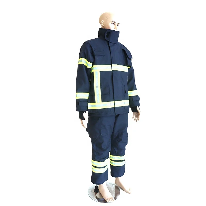 Fireman Suit Classic Navy Blue Dupont Nomex Twill Shell 4 Layers Fire Fighter Fireman Fire Fighting Firefighter Suits
