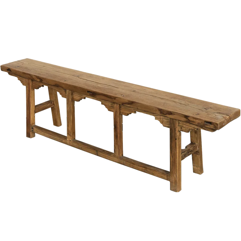 Chinese antique long bench rustic recycled wood bench wooden furniture factory custom size solid wood bench