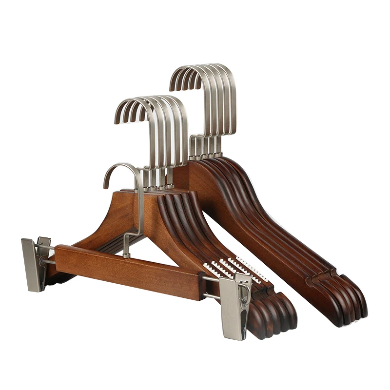 Wholesale china fashion cheap vintage deluxe premium print wood flocked luxury suit clothing hanger