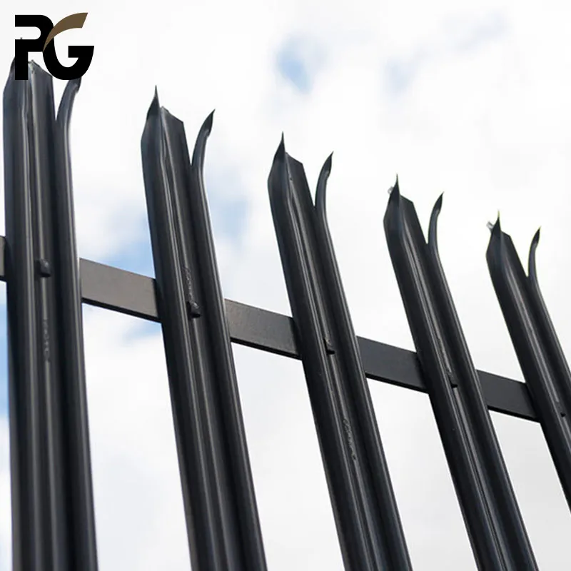 Residential Security Spiked Top Steel W pale steel Palisade Fence And Gate