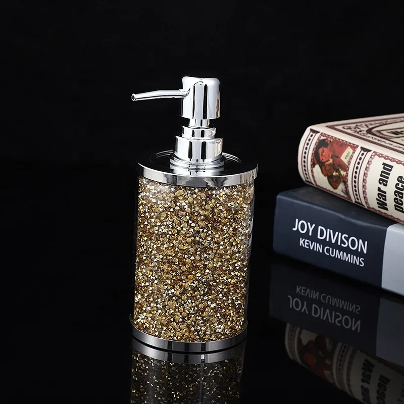 Hot Sell Bathroom Factory Price Wholesale Direct Sales Gold Silver Crystal Washing Set