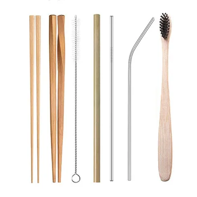 Bamboo travel cutlery set eco friendly flatware set knife fork spoon camping cutlery set with pouch