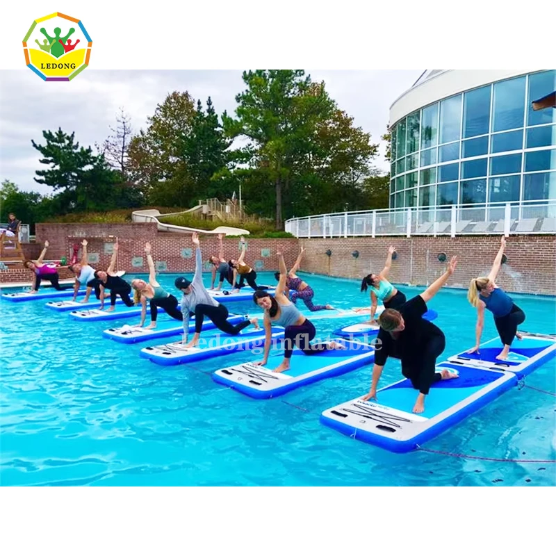 custom printed water inflatable fitness Pool Yoga mats