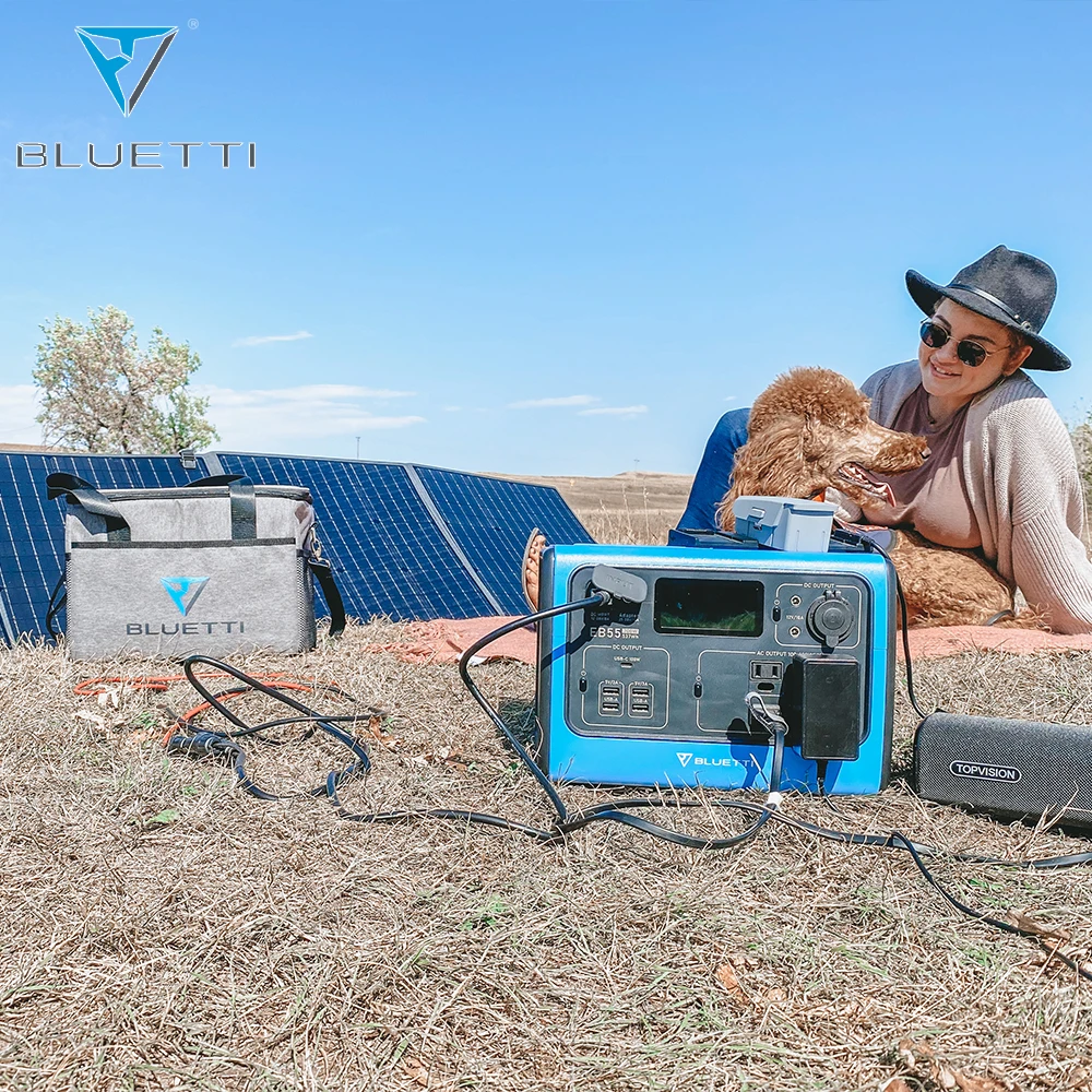 Bluetti EB55 + PV120 батарея солнечные панели Lifepo4 Быстрая зарядка лучший портативный солнечный генератор