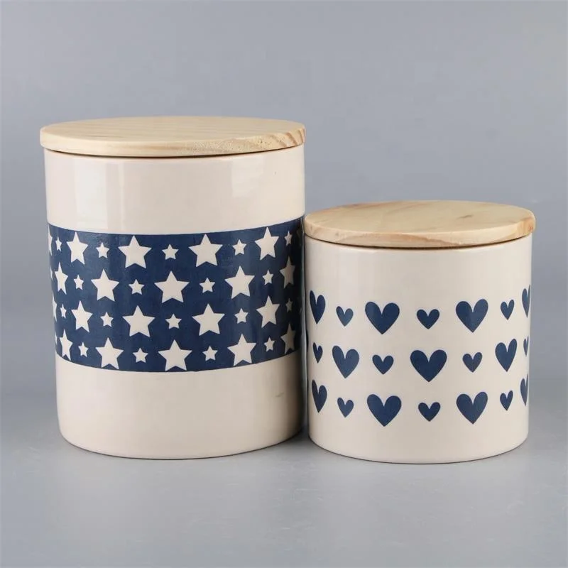 Лидер продаж, недорогой контейнер для кофе, зерен, конфет, сахара, чайная банка, керамическая банка для хранения еды с деревянной резной крышкой E034