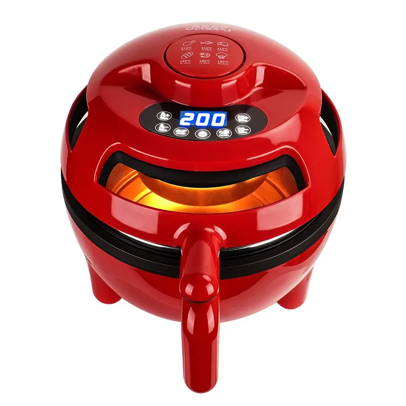 Фритюрница HCYM для домашнего использования, 6 л, цифровой светодиодный сенсорный экран, визуальные воздушные фритюрницы 1100 Вт из нержавеющей стали, цифровая Паровая фритюрница