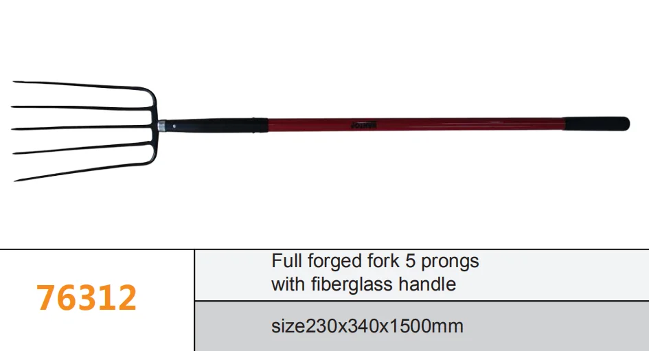 
76312 Hantop Full forged fork 5 prongs with fiberglass handle 