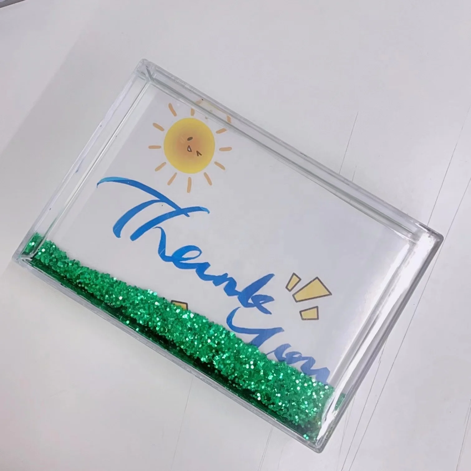 2022 Hot Selling Transparent Frame Mini Glitter Photo Shaking Picture Frame Decorative Plastic Material